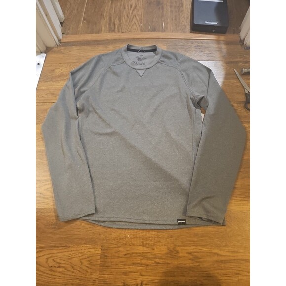 Mens Patagonia Capilene 3 Midweight Gray Longsleeve Crew Polartec Shirt Medium - Picture 1 of 6